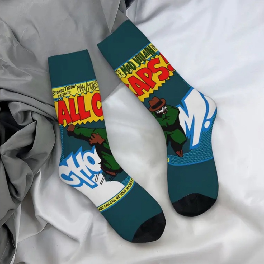 rare legendary underground hiphop artist MF doom collectible socks•size 5-11 new
